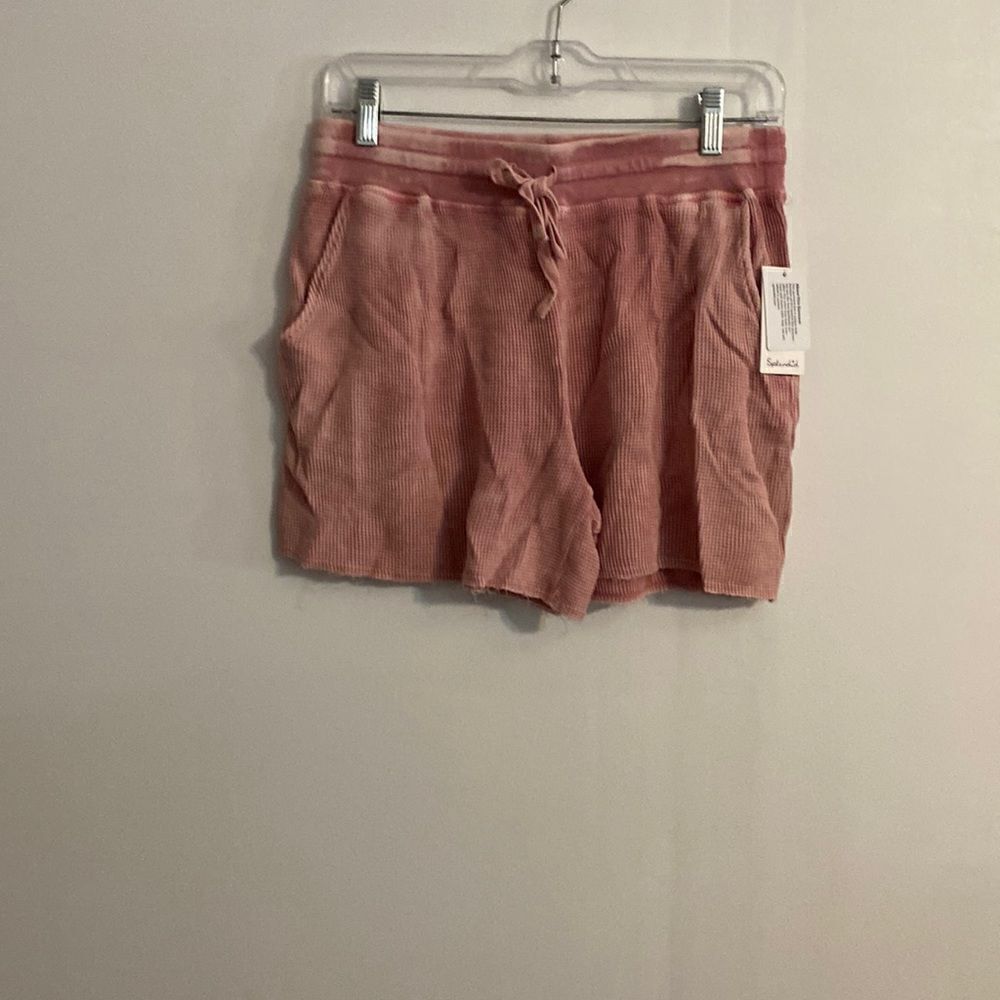 Splendid Mineral wash Rose pink thermal shorts, size S